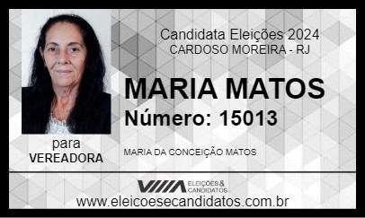 Candidato MARIA MATOS 2024 - CARDOSO MOREIRA - Eleições