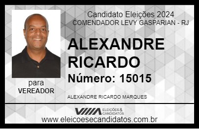 Candidato ALEXANDRE RICARDO 2024 - COMENDADOR LEVY GASPARIAN - Eleições