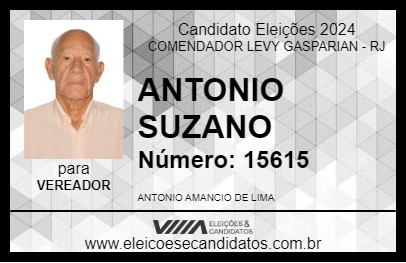 Candidato ANTONIO SUZANO 2024 - COMENDADOR LEVY GASPARIAN - Eleições