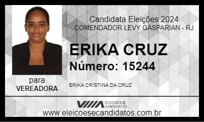 Candidato ÉRIKA CRUZ 2024 - COMENDADOR LEVY GASPARIAN - Eleições