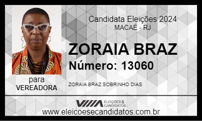 Candidato ZORAIA BRAZ 2024 - MACAÉ - Eleições