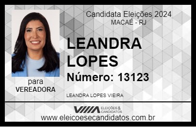 Candidato LEANDRA LOPES 2024 - MACAÉ - Eleições