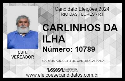 Candidato CARLINHOS DA ILHA 2024 - RIO DAS FLORES - Eleições