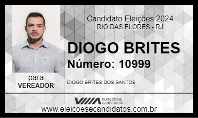 Candidato DIOGO BRITES 2024 - RIO DAS FLORES - Eleições