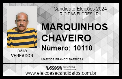 Candidato MARQUINHOS CHAVEIRO 2024 - RIO DAS FLORES - Eleições