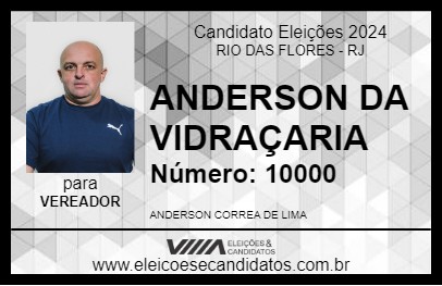 Candidato ANDERSON DA VIDRAÇARIA 2024 - RIO DAS FLORES - Eleições