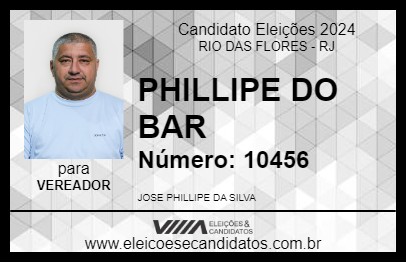 Candidato PHILLIPE DO BAR 2024 - RIO DAS FLORES - Eleições