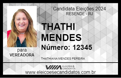 Candidato THATHI MENDES 2024 - RESENDE - Eleições