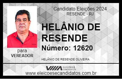 Candidato HELÂNIO DE RESENDE 2024 - RESENDE - Eleições