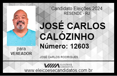 Candidato JOSÉ CARLOS CALÓZINHO 2024 - RESENDE - Eleições