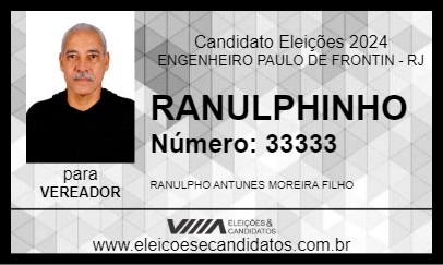 Candidato RANULPHINHO 2024 - ENGENHEIRO PAULO DE FRONTIN - Eleições