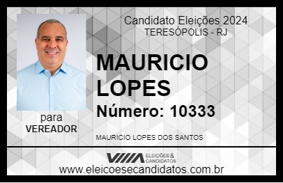 Candidato MAURICIO LOPES 2024 - TERESÓPOLIS - Eleições