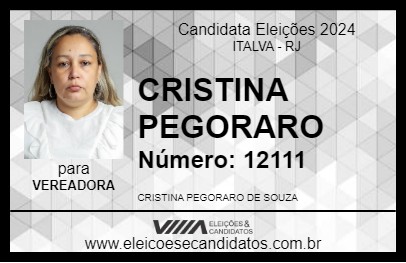 Candidato CRISTINA PEGORARO 2024 - ITALVA - Eleições