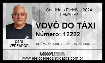 Candidato VOVÔ DO TÁXI 2024 - ITALVA - Eleições