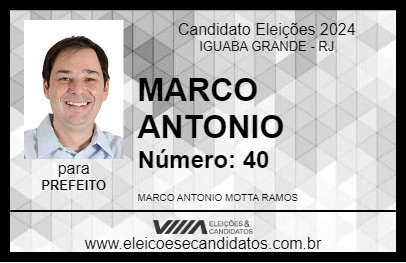 Candidato MARCO ANTONIO 2024 - IGUABA GRANDE - Eleições