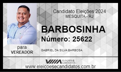 Candidato BARBOSINHA 2024 - MESQUITA - Eleições