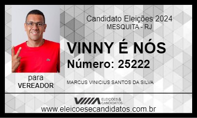 Candidato VINNY É NÓS 2024 - MESQUITA - Eleições