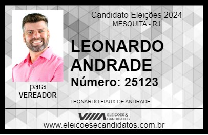 Candidato LEONARDO ANDRADE 2024 - MESQUITA - Eleições