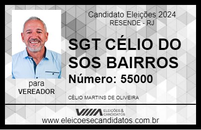 Candidato SGT CÉLIO DO SOS BAIRROS 2024 - RESENDE - Eleições