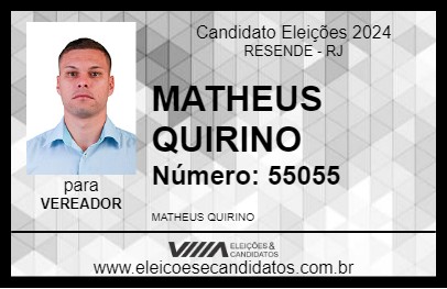 Candidato MATHEUS QUIRINO 2024 - RESENDE - Eleições