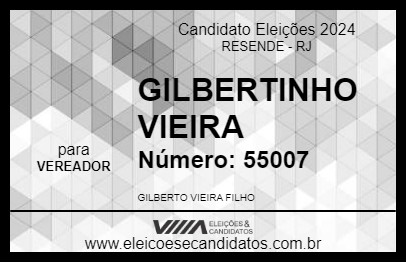 Candidato GILBERTINHO VIEIRA 2024 - RESENDE - Eleições