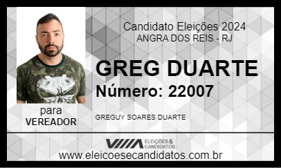 Candidato GREG DUARTE 2024 - ANGRA DOS REIS - Eleições