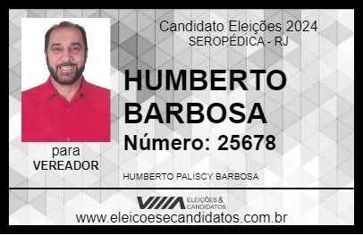 Candidato HUMBERTO BARBOSA 2024 - SEROPÉDICA - Eleições