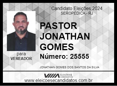 Candidato PASTOR JONATHAN GOMES 2024 - SEROPÉDICA - Eleições