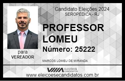 Candidato PROFESSOR LOMEU 2024 - SEROPÉDICA - Eleições