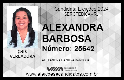 Candidato ALEXANDRA BARBOSA 2024 - SEROPÉDICA - Eleições