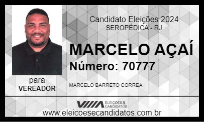 Candidato MARCELO AÇAÍ 2024 - SEROPÉDICA - Eleições