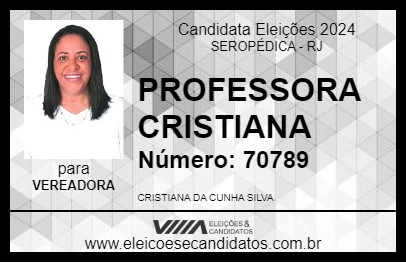 Candidato PROFESSORA CRISTIANA 2024 - SEROPÉDICA - Eleições