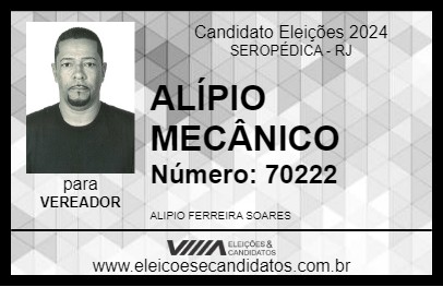 Candidato ALÍPIO MECÂNICO 2024 - SEROPÉDICA - Eleições