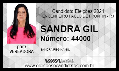 Candidato SANDRA GIL 2024 - ENGENHEIRO PAULO DE FRONTIN - Eleições