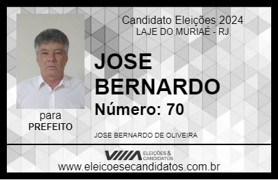 Candidato JOSE BERNARDO 2024 - LAJE DO MURIAÉ - Eleições