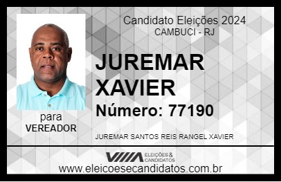 Candidato JUREMAR XAVIER 2024 - CAMBUCI - Eleições