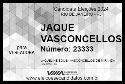 Candidato JAQUE VASCONCELLOS 2024 - RIO DE JANEIRO - Eleições