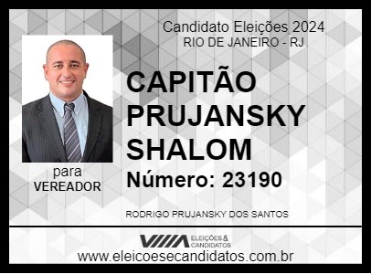 Candidato CAPITÃO PRUJANSKY SHALOM 2024 - RIO DE JANEIRO - Eleições