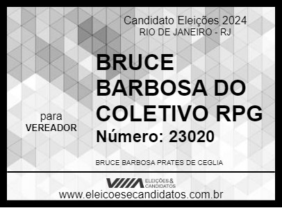 Candidato BRUCE BARBOSA DO COLETIVO RPG 2024 - RIO DE JANEIRO - Eleições