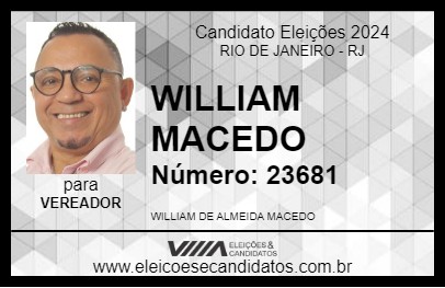 Candidato WILLIAM MACEDO 2024 - RIO DE JANEIRO - Eleições