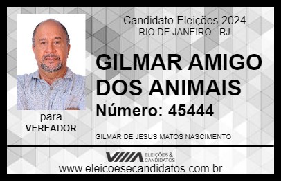 Candidato GILMAR AMIGO DOS ANIMAIS 2024 - RIO DE JANEIRO - Eleições