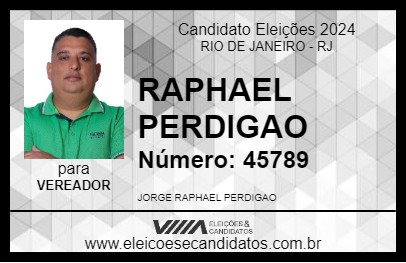 Candidato RAPHAEL PERDIGAO 2024 - RIO DE JANEIRO - Eleições