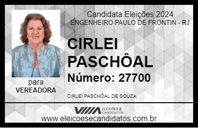 Candidato CIRLEI PASCHÔAL 2024 - ENGENHEIRO PAULO DE FRONTIN - Eleições