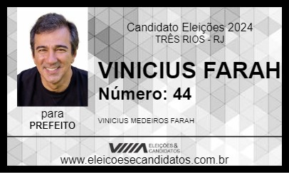 Candidato VINICIUS FARAH 2024 - TRÊS RIOS - Eleições