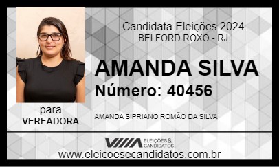 Candidato AMANDA SILVA 2024 - BELFORD ROXO - Eleições