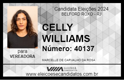 Candidato CELLY WILLIAMS 2024 - BELFORD ROXO - Eleições