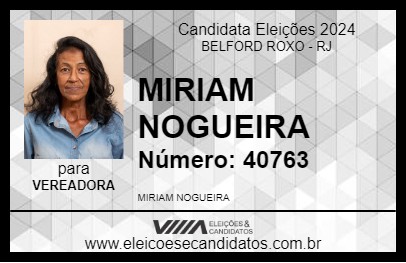 Candidato MIRIAM NOGUEIRA 2024 - BELFORD ROXO - Eleições