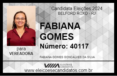 Candidato FABIANA GOMES 2024 - BELFORD ROXO - Eleições