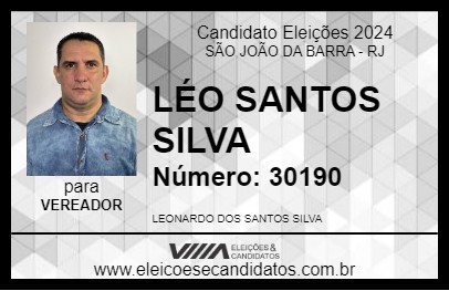 Candidato LÉO SANTOS SILVA 2024 - SÃO JOÃO DA BARRA - Eleições