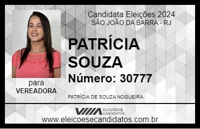 Candidato PATRÍCIA SOUZA 2024 - SÃO JOÃO DA BARRA - Eleições